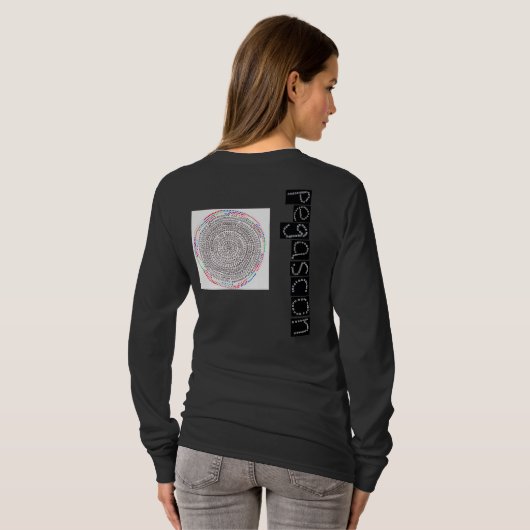黒地に「縁結曼荼羅」 Tシャツ T-SHIRT (Achterkant volledig)