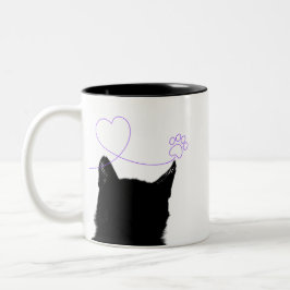黒猫の前後マグカップ TWEEKLEURIGE KOFFIEMOK