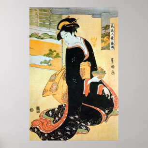 黒 着 の 女, 豊 Woman of Black Kimono, Toyokuni Poster
