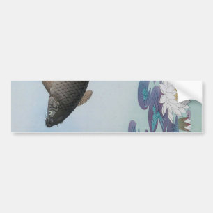 黒 鯉, 古 Black Carp, Koson, Ukiyo-e Bumpersticker