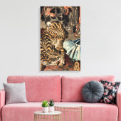 龍 虎, 国 Tiger & Dragon, Kuniyoshi, Ukiyo-e Canvas Afdruk (Insitu (Woonkamer))