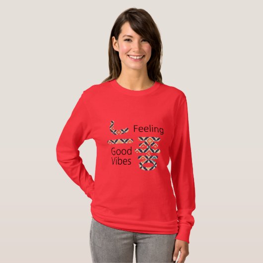 느좋 Feeling Good Vibes T-shirt voor dames [1] (Voorkant volledig)