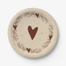 Recherche de coeurs assiettes en papier Rustique