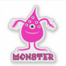 Recherche de monstre rose autocollants Drôle