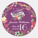 Recherche de joyeux anniversaire rouge et noir autocollants Élégant