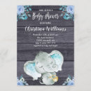 Recherche de blue elephant baby shower invitations Gris bleu