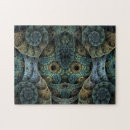 Recherche de motif psychédélique puzzles Vert