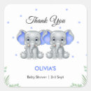 Recherche de twin boys baby shower autocollants Merci