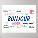 Recherche de différentes langues posters Bonjour