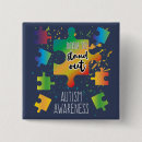 Zoek naar puzzel buttons Autisme bewustzijn