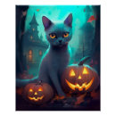 Recherche de chat halloween posters Effrayant
