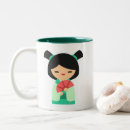 Recherche de poupée kokeshi tasses Kawaii