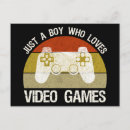 Recherche de manette de jeu cartes postales Geek