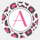 Recherche de empreinte de léopard rose autocollants Motif