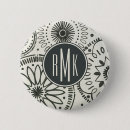 Recherche de motif noir et blanc badges Fleurs
