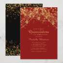 Recherche de noir rouge et or invitations Quinceanera