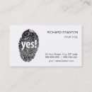 Recherche de empreinte digitale cartes visite Identité