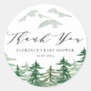 Recherche de forêt autocollants Baby shower boisé