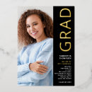 Recherche de diplômé invitations Noir et or