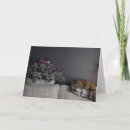 Recherche de bouquet et un chat vœux cartes Fleurs
