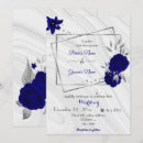 Recherche de bleu royal et gris argenté invitations Floral