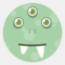 Recherche de monstre vert autocollants Sourire