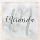 Recherche de marbre blanc dessous de verres Monogramme