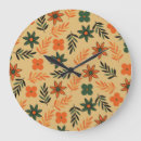 Recherche de les années 70 motif horloges Orange