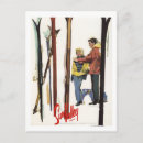 Recherche de ski de neige cartes postales Skis