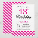 Recherche de chevron rose invitations Noir et blanc