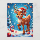 Recherche de renne de noël cartes postales Neige
