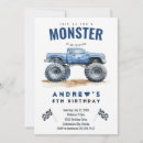 Recherche de monster truck anniversaire invitations Course