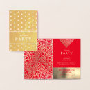 Recherche de elegant red gold noël invitations Fête de noël