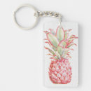 Recherche de ananas rose porteclés Aquarelle