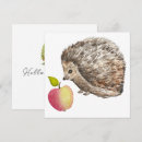 Recherche de hérisson mignon cartes visite Aquarelle