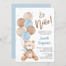 Recherche de teddy bear baby shower garçon invitations Bleu