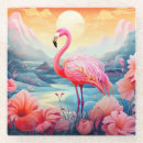 Recherche de fleurs tropicales dessous de verres Flamant