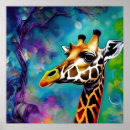 Recherche de girafe colorée posters Faune
