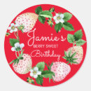 Recherche de fraises rouges autocollants Rose