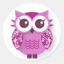 Recherche de anniversaire de hibou autocollants Rose