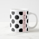Recherche de pois noir et blanc tasses Motif à points polka