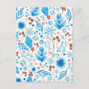 Recherche de motif floral moderne cartes postales Bleu
