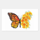 Recherche de papillon monarque orange autocollants Fleur