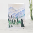 Recherche de blanc de montagne vœux cartes Aquarelle