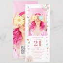 Recherche de 21ans anniversaire invitations Rose
