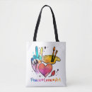 Recherche de peace tote bags Coloré