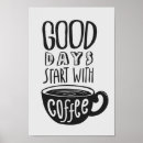 Recherche de amant de café posters Noir et blanc