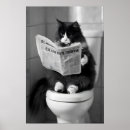 Zoek naar grappige badkamer posters Hond op toilet
