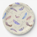Recherche de plume assiettes en papier Motif