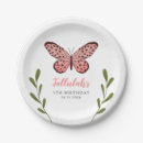 Recherche de papillon assiettes Rose